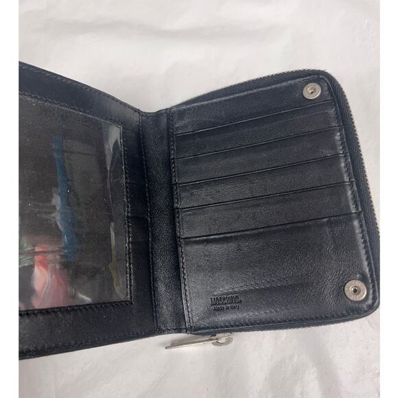 MOSCHINO Vintage Black Leather Wallet, Made in Italy - Picture 10 of 14